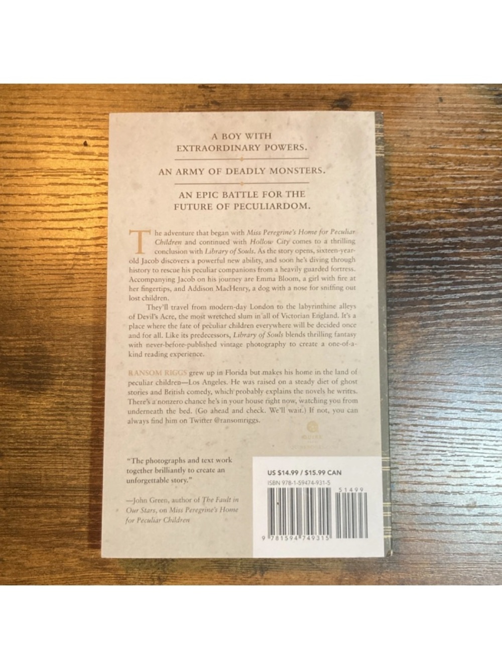 Miss Peregrine's Peculiar Children Boxed Set by Ransom Riggs - Paperback - Picture 11 of 11